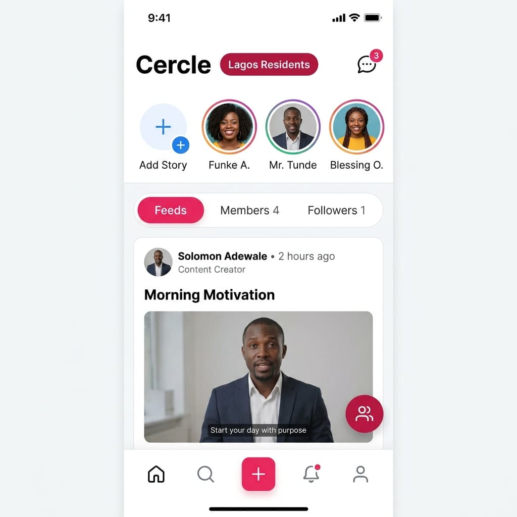 Tribe Mobile Feed Mockup